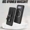 BUĞZ Wireless Powerbank 10000 Mah LED Ekranlı Dahili Kablolu Hızlı Şarj