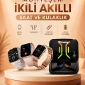 BUĞZ Wireless Şarjlı Akıllı Saat ve Dijital Göstergeli Kablosuz Bluetooth Kulaklık Nabız Ölçer