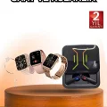 BUĞZ Wireless Şarjlı Akıllı Saat ve Dijital Göstergeli Kablosuz Bluetooth Kulaklık Nabız Ölçer - BUĞZ