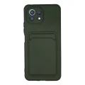 BUĞZ Xiaomi Mi 11 Kılıf Kelvin Kartvizitli Silikon - Koyu Yeşil