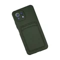BUĞZ Xiaomi Mi 11 Kılıf Kelvin Kartvizitli Silikon - Koyu Yeşil