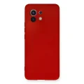 BUĞZ Xiaomi Mi 11 Kılıf Nano İçi Kadife Silikon - Kırmızı