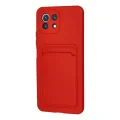 BUĞZ Xiaomi Mi 11 Lite Kılıf Kelvin Kartvizitli Silikon - Kırmızı