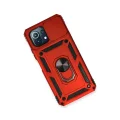 BUĞZ Xiaomi Mi 11 Lite Kılıf Pars Lens Yüzüklü Silikon - Kırmızı
