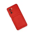 BUĞZ Xiaomi Mi 11i Kılıf Kelvin Kartvizitli Silikon - Kırmızı