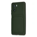 BUĞZ Xiaomi Mi 11i Kılıf Kelvin Kartvizitli Silikon - Koyu Yeşil