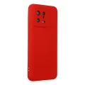BUĞZ Xiaomi Mi 13 Kılıf Nano İçi Kadife Silikon - Kırmızı