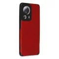 BUĞZ Xiaomi Mi 13 Lite Kılıf Loop Deri Silikon - Kırmızı