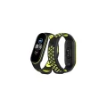 BUĞZ Xiaomi Mi Band 7 Spor Delikli Kordon - Siyah-yeşil