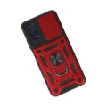 BUĞZ Xiaomi Poco M4 Pro 4g Kılıf Pars Lens Yüzüklü Silikon - Kırmızı