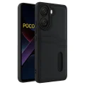 BUĞZ Xiaomi Poco X7 Pro Kılıf Sara Kartvizitli Deri Kılıf - Siyah