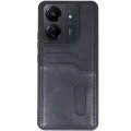 BUĞZ Xiaomi Redmi 13c Kılıf Sara Kartvizitli Deri Kılıf - Siyah