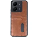 BUĞZ Xiaomi Redmi 13c Kılıf Sara Kartvizitli Deri Kılıf - Taba