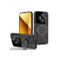 BUĞZ Xiaomi Redmi 14c Kılıf Joy Lens Standlı Kapak - Siyah