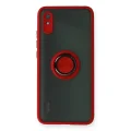 BUĞZ Xiaomi Redmi 9a Kılıf Montreal Yüzüklü Silikon Kapak - Kırmızı