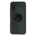 BUĞZ Xiaomi Redmi 9a Kılıf Montreal Yüzüklü Silikon Kapak - Siyah