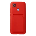BUĞZ Xiaomi Redmi 9c Kılıf Kelvin Kartvizitli Silikon - Kırmızı