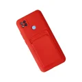 BUĞZ Xiaomi Redmi 9c Kılıf Kelvin Kartvizitli Silikon - Kırmızı