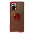 BUĞZ Xiaomi Redmi Note 10 Kılıf Montreal Yüzüklü Silikon Kapak - Kırmızı