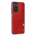 BUĞZ Xiaomi Redmi Note 11 Kılıf Loop Deri Silikon - Kırmızı