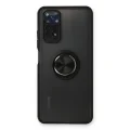 BUĞZ Xiaomi Redmi Note 11 Kılıf Montreal Yüzüklü Silikon Kapak - Siyah