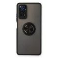 BUĞZ Xiaomi Redmi Note 11 Pro Kılıf Montreal Yüzüklü Silikon Kapak - Siyah