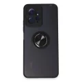 BUĞZ Xiaomi Redmi Note 12 4g Kılıf Montreal Yüzüklü Silikon Kapak - Siyah