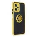 BUĞZ Xiaomi Redmi Note 12 5g Kılıf Montreal Yüzüklü Silikon Kapak - Sarı