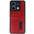 BUĞZ Xiaomi Redmi Note 13 Pro 4g Kılıf Sara Kartvizitli Deri Kılıf - Kırmızı