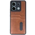BUĞZ Xiaomi Redmi Note 13 Pro 5g Kılıf Sara Kartvizitli Deri Kılıf - Taba