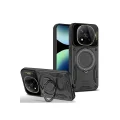 BUĞZ Xiaomi Redmi Note 14 Pro Plus Kılıf Joy Lens Standlı Kapak - Siyah
