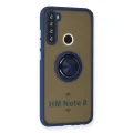 BUĞZ Xiaomi Redmi Note 8 Kılıf Montreal Yüzüklü Silikon Kapak - Lacivert