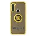BUĞZ Xiaomi Redmi Note 8 Kılıf Montreal Yüzüklü Silikon Kapak - Sarı