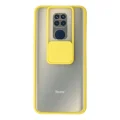 BUĞZ Xiaomi Redmi Note 9 Kılıf Palm Buzlu Kamera Sürgülü Silikon - Sarı