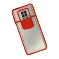 BUĞZ Xiaomi Redmi Note 9 Pro Kılıf Palm Buzlu Kamera Sürgülü Silikon - Kırmızı
