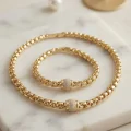 BUĞZ Xuping Singapur Zincir Model Kolye ve Bileklik Set