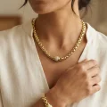 BUĞZ Xuping Singapur Zincir Model Kolye ve Bileklik Set