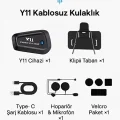 BUĞZ Y11 Bluetooth Kulaklık Mikrofonlu Motosiklet Kulaklığı İntercom Bt 5.3
