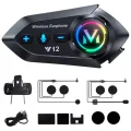 BUĞZ Y12  Motor Kask Kulaklık Rgb Modlu Radyolu Motosiklet Kulaklık 5.3 Bluetooth Intercom