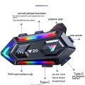 BUĞZ Y20 Motor Kurye Kask Kulaklık Rgb Modlu Bluetooth Motosiklet Kulaklık 5.3 Bluetooth Interkom