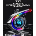 BUĞZ Y21 Rgb Işık Efektli Intercom Bluetooth Motosiklet Kask Kulaklığı Intercom Kulaklık