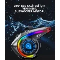 BUĞZ Y21 Rgb Işık Efektli Intercom Bluetooth Motosiklet Kask Kulaklığı Intercom Kulaklık
