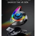 BUĞZ Y21 Rgb Işık Efektli Intercom Bluetooth Motosiklet Kask Kulaklığı Intercom Kulaklık