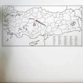  Yazılabilir Türkiye Haritası Manyetik Duvar Stickerı 110 x 56 cm