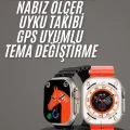 Yeni Model Akıllı Saat Ultra Smart Watch Gümüş Kasa 45mm Titreşim