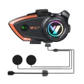 BUĞZ Yeni Model Y80-2x Motosiklet İntercom 2 Kişilik Bağlantı Rgb Işıklı Bluetooth Kulaklık Seti