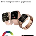  Yeni Nesil 3 Kordonlu Kadın Akıllı Saat Spor Ve Sağlık Sensörlü Watch 9 Series Tasarım Saat Pembe