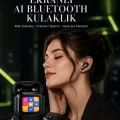 BUĞZ Yeni Nesil AI Bluetooth Kulaklık Akıllı Dokunmatik Ekranlı