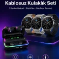 BUĞZ Yeni Nesil Akıllı Saat Ve Bluetooth Kulaklık Titreşim Bildirimleri Uyku Takibi