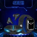  Yeni Nesil Akıllı Saat ve Kablosuz Kulaklık Kampanyası İkili Set Bluetooth Bağlantılı